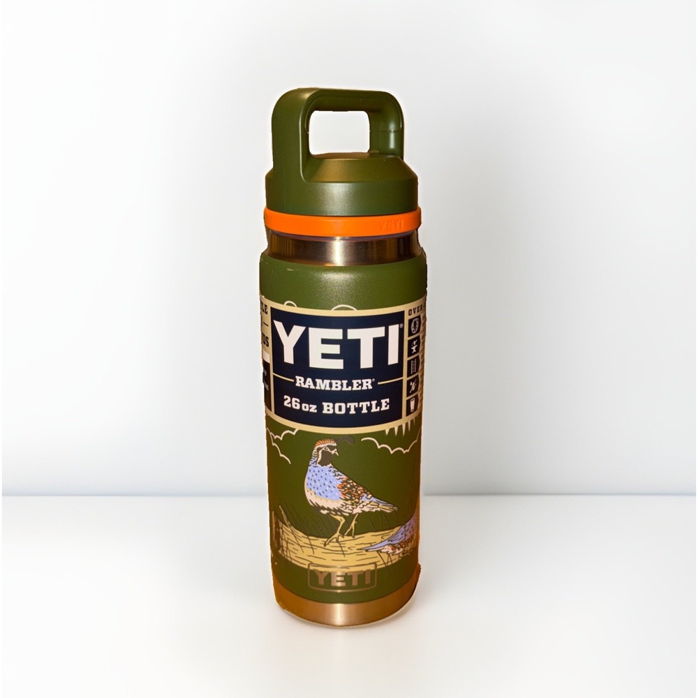 YETI Upland Bird Olive King Crab 26 oz Rambler Bottle Quail Grouse Pheasant NEW